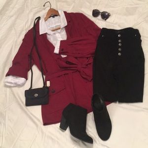 Banana Republic Cranberry Belted Jacket